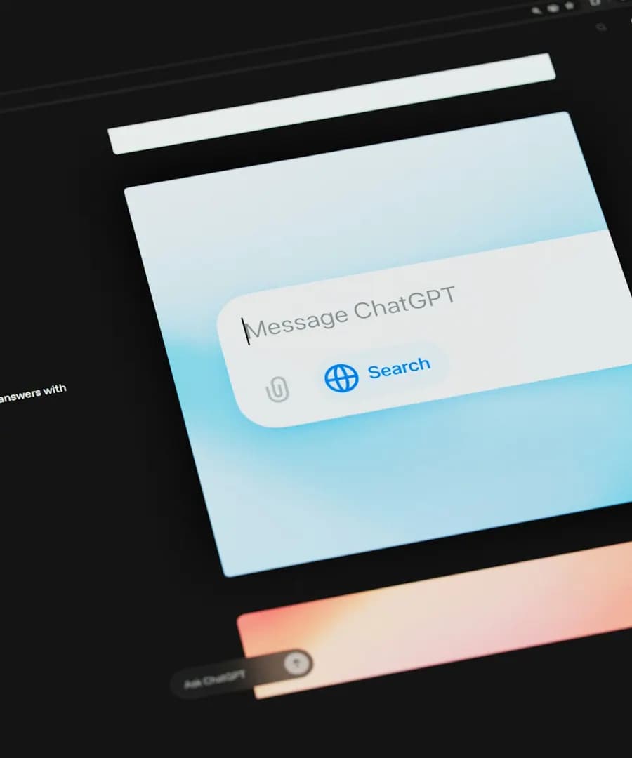 Laptop screen showing a chatbot conversation interface