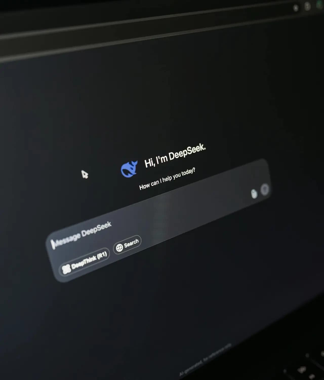 Laptop screen showing a chatbot conversation interface